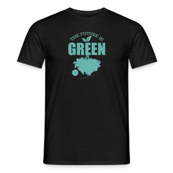 The Future is Green Nature Planet Earth - Men's T-Shirt - black - Front - AI Model Male 178 light (178cm)