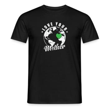 Aimez votre Mère Terre Nature Planète Terre - T-shirt homme - noir - Devant - AI Model Male 178 light (178cm)
