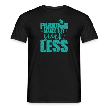 Le parkour rend la vie moins nue L’entraînement sportif - T-shirt homme - noir - Devant - AI Model Male 178 light (178cm)