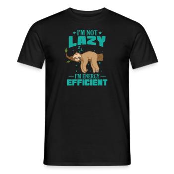 I'm not Lazy I'm Energy Efficient Faultier - Männer T-Shirt - Schwarz - Vorne - AI Model Male 178 light (178cm)
