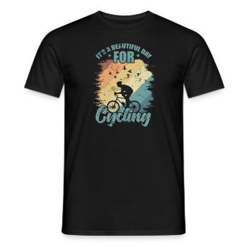 C’est une belle journée pour le cyclisme - T-shirt homme - noir - Devant - AI Model Male 178 light (178cm)