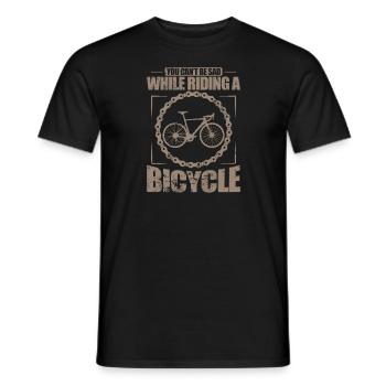 Vous ne pouvez pas être triste en faisant du vélo - T-shirt homme - noir - Devant - AI Model Male 178 light (178cm)