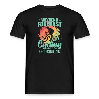 Prévisions de week-end Cyclisme avec possibilité de boire - T-shirt homme - noir - Devant - AI Model Male 178 light (178cm)