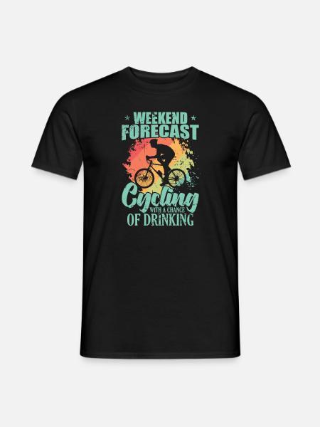 Weekend Forecast Cycling with Chance of Drinking - Männer T-Shirt - Schwarz