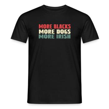 Plus de Noirs Plus de chiens Plus d’Irlandais - T-shirt homme - noir - Devant - AI Model Male 178 light (178cm)
