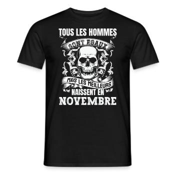 les meilleurs naissent en novembre - T-shirt homme - noir - Devant - AI Model Male 178 light (178cm)