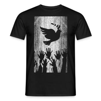 Friedenstaube Frieden Friede - Männer T-Shirt - Schwarz - Vorne - AI Model Male 178 light (178cm)