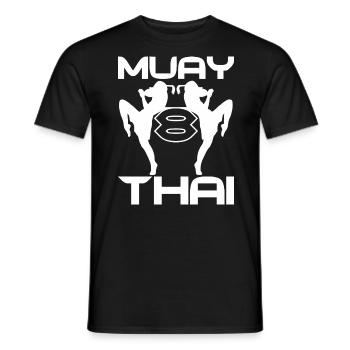 Thai Boxen - Männer T-Shirt - Schwarz - Vorne - AI Model Male 178 light (178cm)