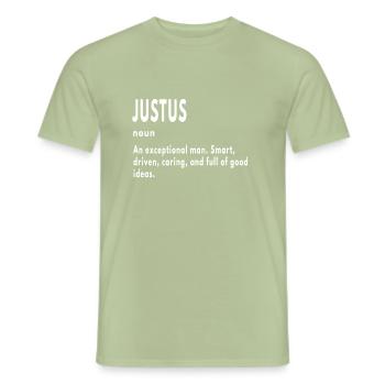 Justus Gifts Noun An Exceptional Man - Men's T-Shirt - sage - Front - AI Model Male 178 light (178cm)