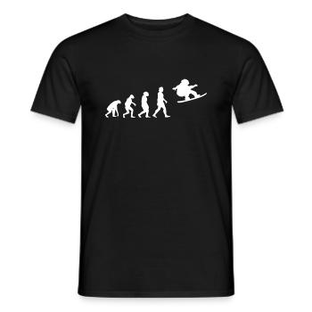 EVOLUTION SNOWBOARD - Männer T-Shirt - Schwarz - Vorne - AI Model Male 178 light (178cm)