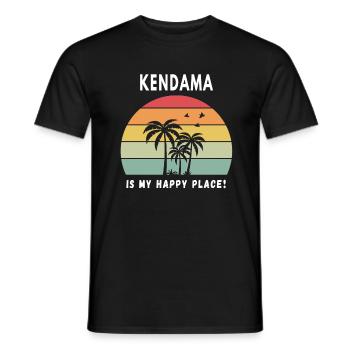 Kendama Is My Happy Place Vintage Retro Sunset - Men's T-Shirt - black - Front - AI Model Male 178 light (178cm)