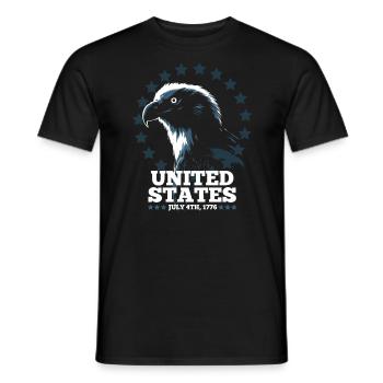 United States July 4 Eagle - Men's T-Shirt - black - Front - AI Model Male 178 light (178cm)