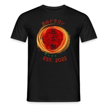 桜の日本語 3 Dragon on Fire - Männer T-Shirt - Schwarz - Vorne - AI Model Male 178 light (178cm)