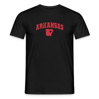 Arkansas map with heart USA America - Men's T-Shirt - black - Front - AI Model Male 178 light (178cm)