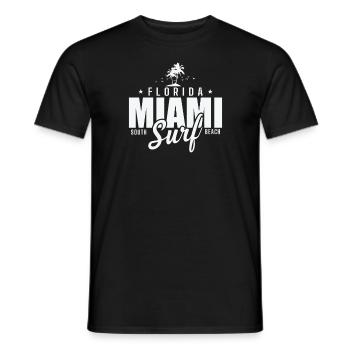 Florida Miami Surf south Beach USA America - Men's T-Shirt - black - Front - AI Model Male 178 light (178cm)