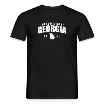 Georgia Peach State1788 USA America - Men's T-Shirt - black - Front - AI Model Male 178 light (178cm)