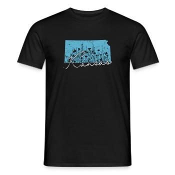 Kansas États-Unis Amérique État - T-shirt homme - noir - Devant - AI Model Male 178 light (178cm)