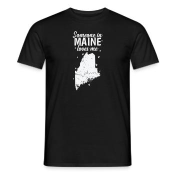 Maine Someone in Maine loves Me USA America - T-shirt homme - noir - Devant - AI Model Male 178 light (178cm)