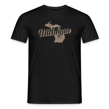 Michigan États-Unis Amérique État - T-shirt homme - noir - Devant - AI Model Male 178 light (178cm)