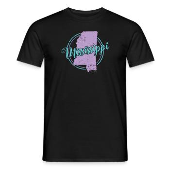 Mississippi Map USA America - Men's T-Shirt - black - Front - AI Model Male 178 light (178cm)