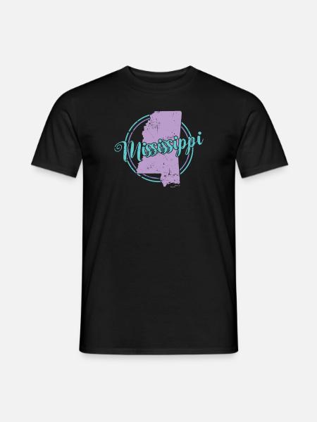 Mississippi Map USA America - Men's T-Shirt - black
