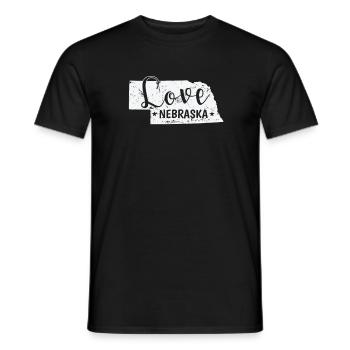 Nebraska Love USA America - Men's T-Shirt - black - Front - AI Model Male 178 light (178cm)