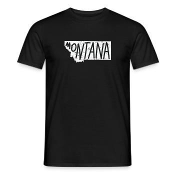 Montana Carte Contour États-Unis États-Unis Amérique - T-shirt homme - noir - Devant - AI Model Male 178 light (178cm)