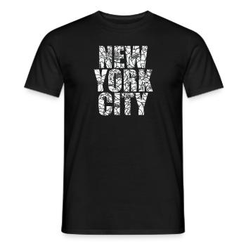 New York City USA Amerika Bundesstaat - Männer T-Shirt - Schwarz - Vorne - AI Model Male 178 light (178cm)