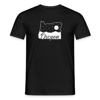 Contour de la carte de l’Oregon avec skyline USA Amérique - T-shirt homme - noir - Devant - AI Model Male 178 light (178cm)