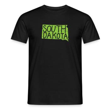 Dakota du Sud Carte Contour USA Amérique - T-shirt homme - noir - Devant - AI Model Male 178 light (178cm)