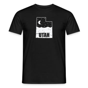 Utah Karte mit Skyline USA Amerika - Männer T-Shirt - Schwarz - Vorne - AI Model Male 178 light (178cm)