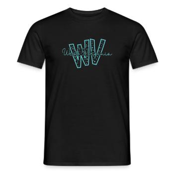 West Virginia WV Buchstaben USA Amerika - Männer T-Shirt - Schwarz - Vorne - AI Model Male 178 light (178cm)