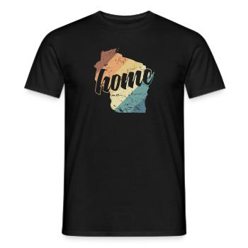 Wisconsin Accueil États-Unis Amérique État - T-shirt homme - noir - Devant - AI Model Male 178 light (178cm)