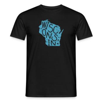 Wisconsin États-Unis Amérique État - T-shirt homme - noir - Devant - AI Model Male 178 light (178cm)