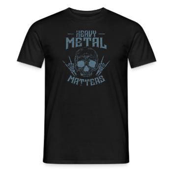 Heavy Metal Matters Knochenschädel Musik - Männer T-Shirt - Schwarz - Vorne - AI Model Male 178 light (178cm)