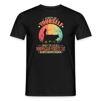 Be a Norwegian Forest Cat Pet Cat - Men's T-Shirt - black - Front - AI Model Male 178 light (178cm)