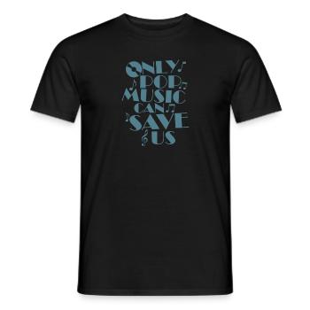 Seule la musique pop peut nous sauver Sänger Stars - T-shirt homme - noir - Devant - AI Model Male 178 light (178cm)