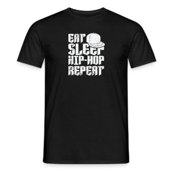 Eat Sleep Hip-Hop Repeat Musikrichtung Rap - Männer T-Shirt - Schwarz - Vorne - AI Model Male 178 light (178cm)