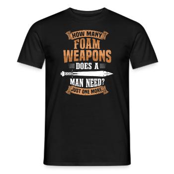 Jeu de rôle LARP Fantasy Larping armes en mousse - T-shirt homme - noir - Devant - AI Model Male 178 light (178cm)