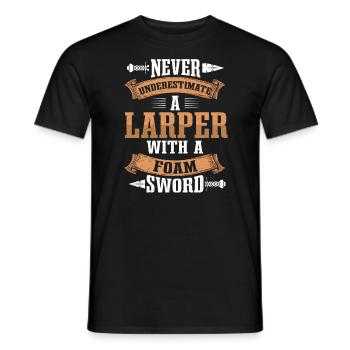 Jeu de rôle LARP Fantasy Larping armes en mousse - T-shirt homme - noir - Devant - AI Model Male 178 light (178cm)