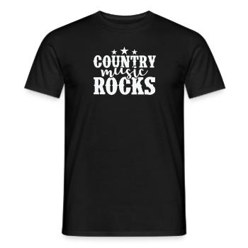 La musique country berce les USA America Cowboys - T-shirt homme - noir - Devant - AI Model Male 178 light (178cm)