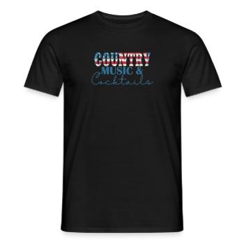 Musique country et cocktails USA Amérique - T-shirt homme - noir - Devant - AI Model Male 178 light (178cm)