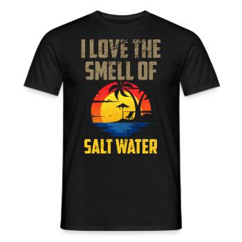 Coucher de soleil d’été J’aime l’odeur de la plage d’eau salée - T-shirt homme - noir - Devant - AI Model Male 178 light (178cm)