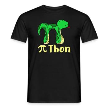 Drôle serpent pi jour math python science blague - T-shirt homme - noir - Devant - AI Model Male 178 light (178cm)