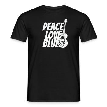 Peace love Blues Music Trumpet - Men's T-Shirt - black - Front - AI Model Male 178 light (178cm)