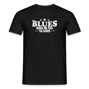 Blues make me feel so Trumpet - Men's T-Shirt - black - Front - AI Model Male 178 light (178cm)