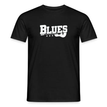 Blues with Guitar Music Trumpet - Men's T-Shirt - black - Front - AI Model Male 178 light (178cm)