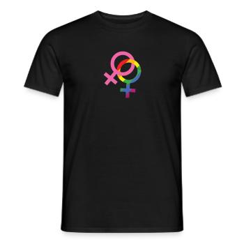 Lesbisch Zwei Frauen LGBT homosexuell - Männer T-Shirt - Schwarz - Vorne - AI Model Male 178 light (178cm)