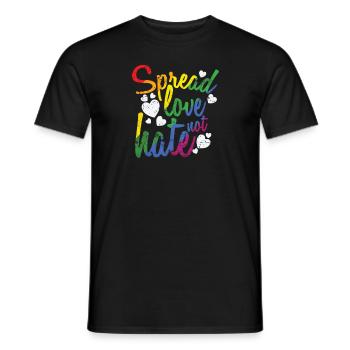 Spread Love not hate LGBT Regenbogen - Männer T-Shirt - Schwarz - Vorne - AI Model Male 178 light (178cm)
