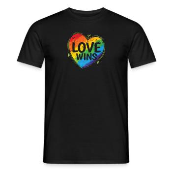 Love wins LGBT Toleranz Regenbogenfarben - Männer T-Shirt - Schwarz - Vorne - AI Model Male 178 light (178cm)